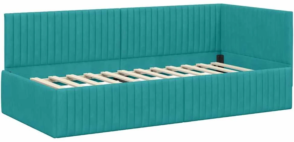 Lova Kampinė lovos konstrukcija Turkio 90 cm x 190 cm Aksomas