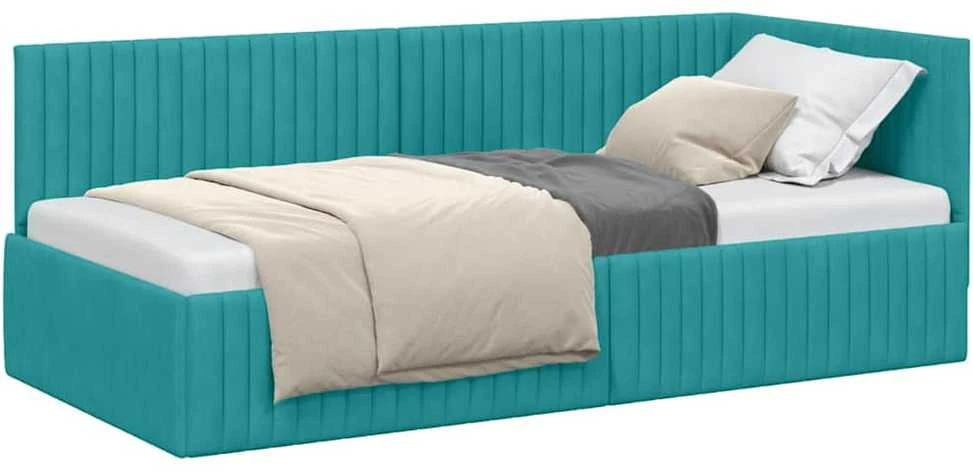 Lova Kampinė lovos konstrukcija Turkio 90 cm x 190 cm Aksomas