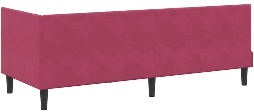 Lova Kampinė lovos konstrukcija Vyno raudona 80 cm x 200 cm Aksomas
