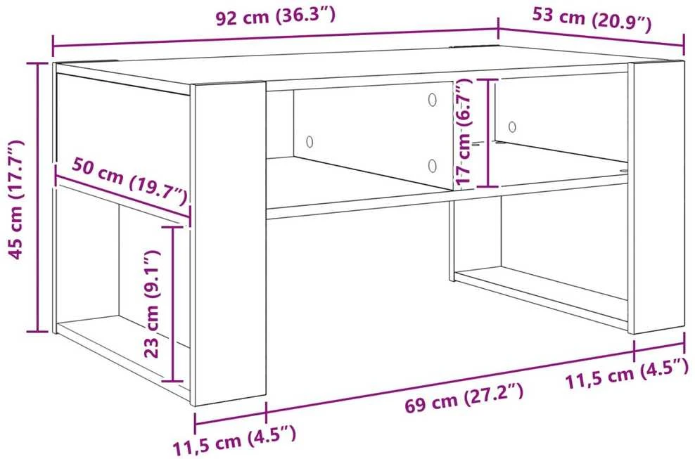 Lova Kavos staliukas Balta 92 x 53 x 45 cm Apdirbta mediena