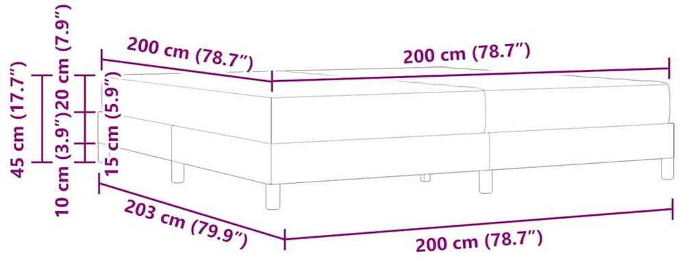 Lovos rėmas su čiužiniu Juoda 200 x 200 cm audinys