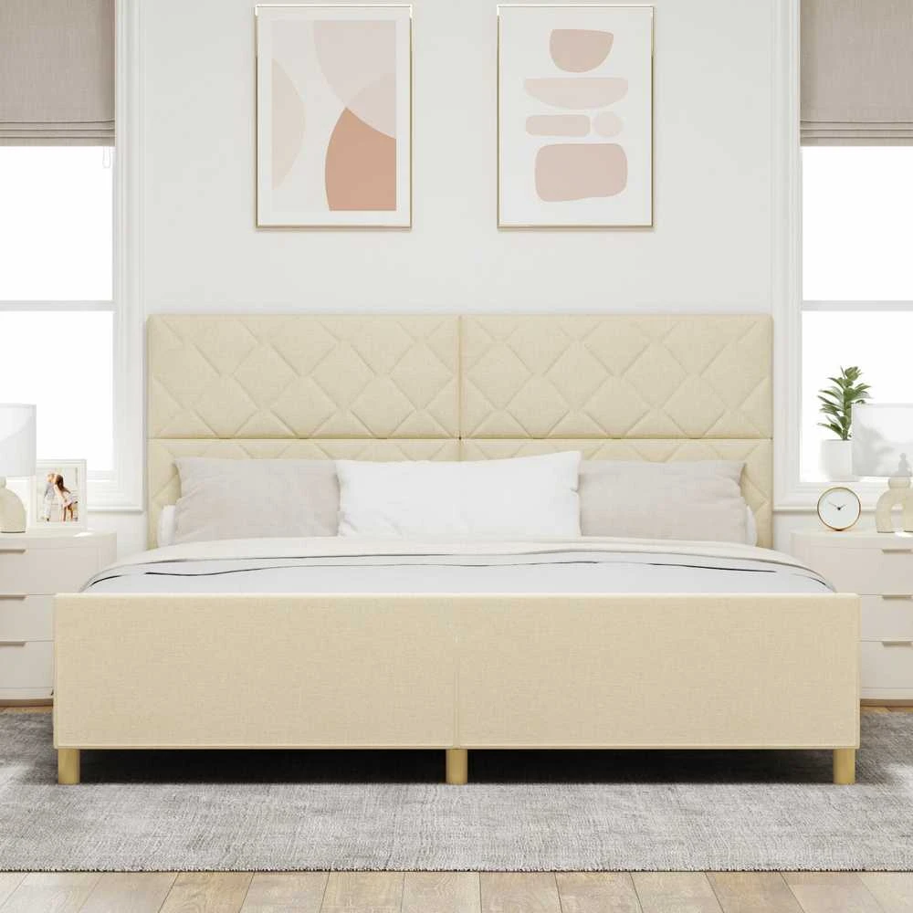 Lovos rėmas su galvūgalio Kreminė 200 x 200 cm audinys