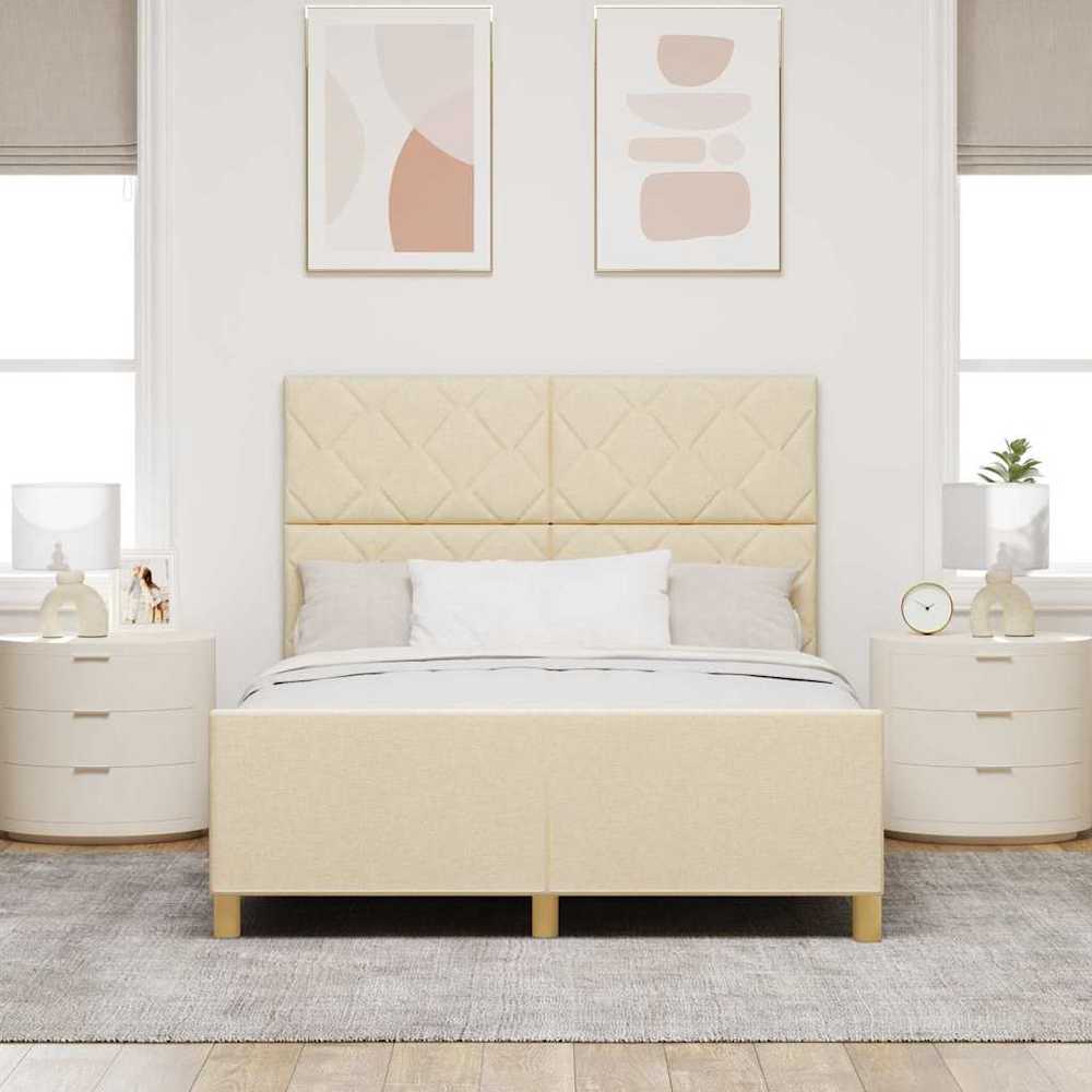 Lovos rėmas su galvūgalio Kreminė 140 x 200 cm audinys