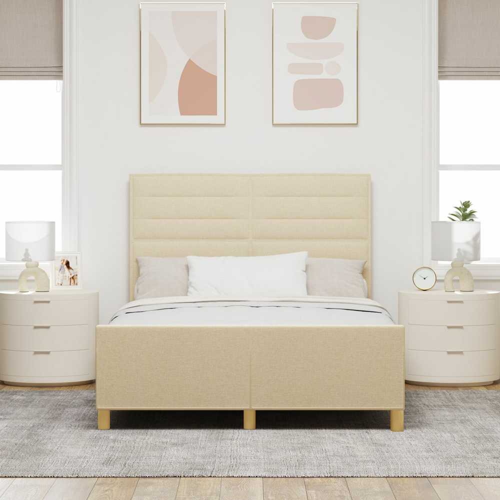 Lovos rėmas su galvūgalio Kreminė 160 x 200 cm audinys
