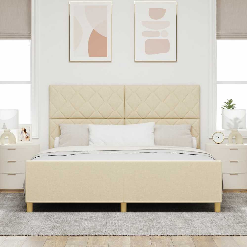 Lovos rėmas su galvūgalio Kreminė 180 x 200 cm audinys