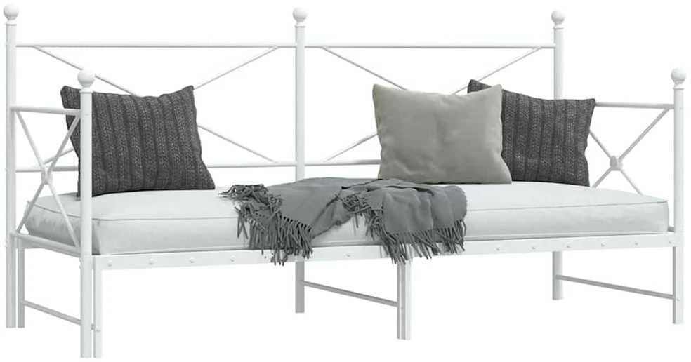 kušetė su kušete be čiužinio Balta 90x200 cm plienas