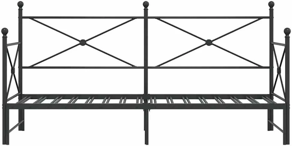 kušetė su kušete be čiužinio Juodas 90x200 cm Plienas