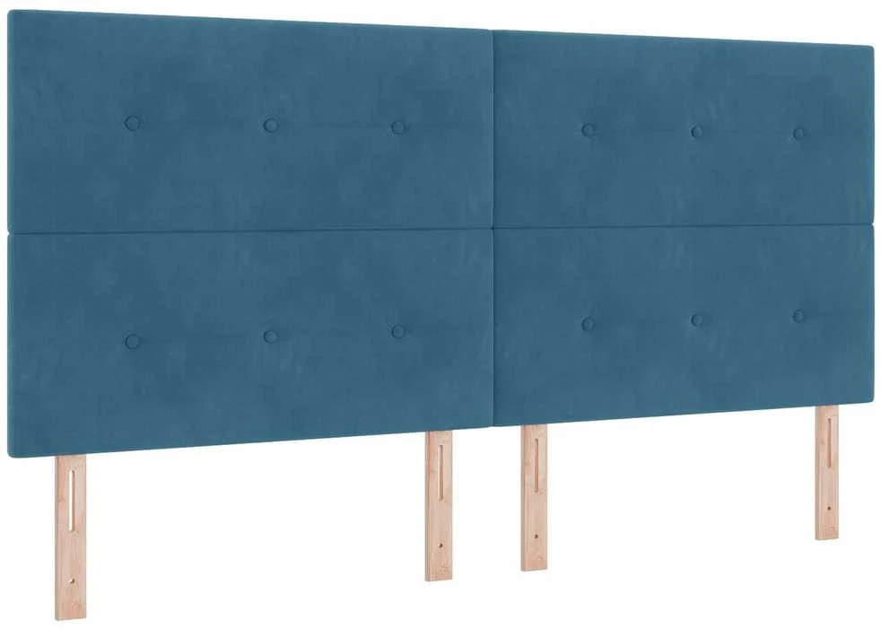 Kiemas lova su galvūgalio Tamsi mėlyna 200 x 200 cm Aksomas