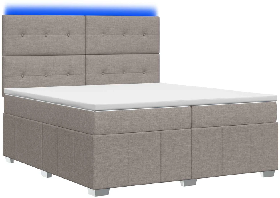 Lova LED lovos čiužinys su LED apšvietimu Taupe 200 x 200 cm Audinys