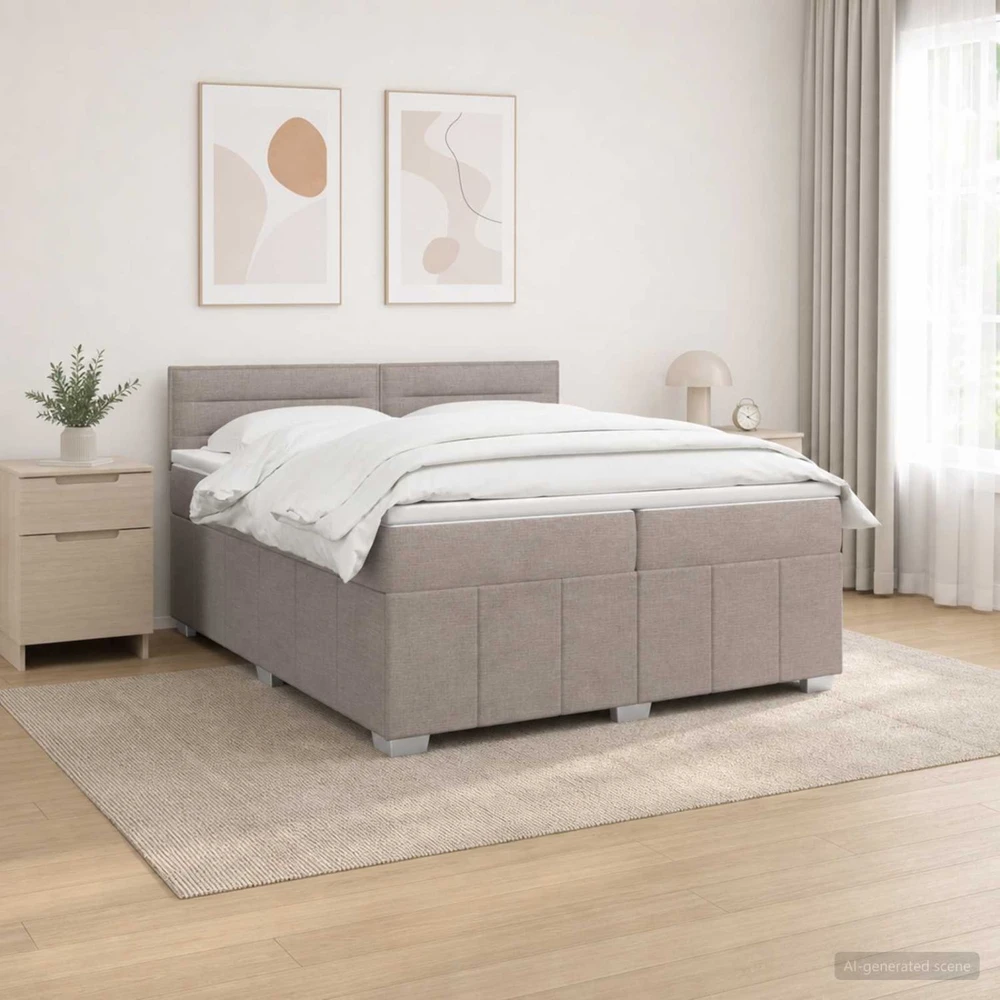 Lova LED lovos čiužinys su LED apšvietimu Taupe 200 x 200 cm Audinys