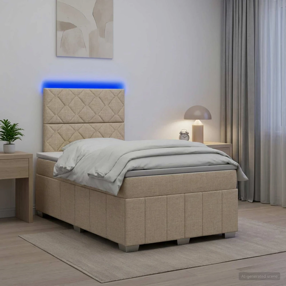 Lova LED lovos čiužinys su LED apšvietimu Kreminė 120 x 190 cm