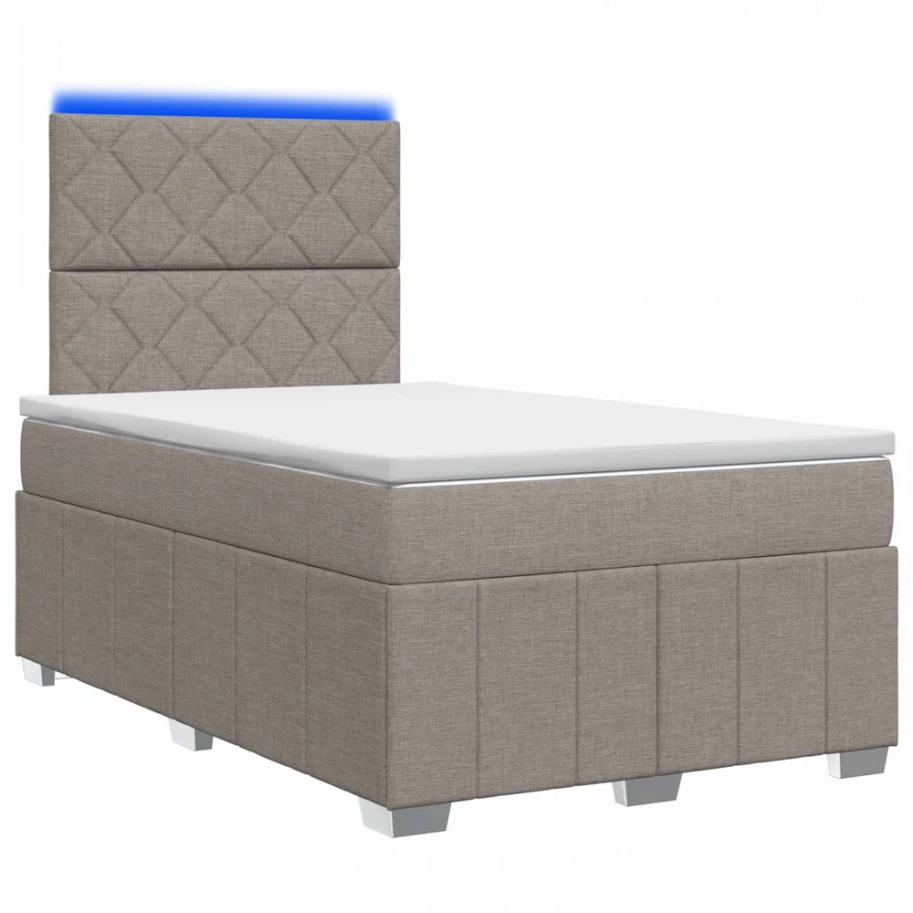 Lova LED lovos čiužinys su LED apšvietimu Taupe 120 x 190 cm Audinys