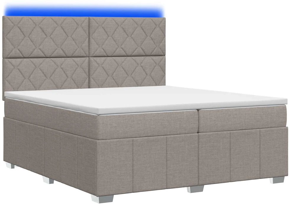 Lova LED lovos čiužinys su LED apšvietimu Taupe 200 x 200 cm Audinys