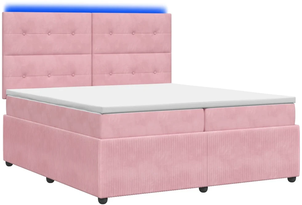 Lova LED lovos čiužinys su LED apšvietimu Rožinė 200 x 200 cm