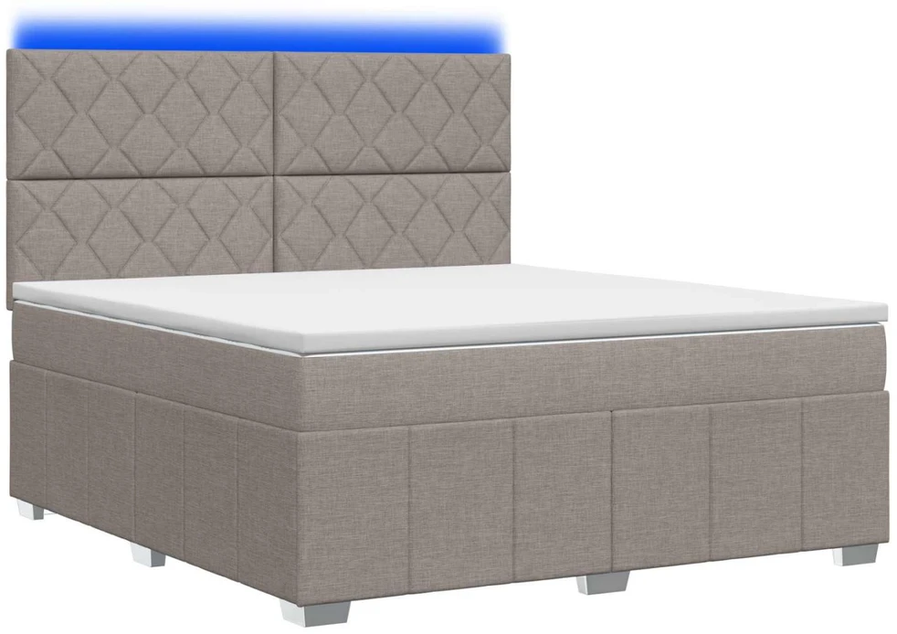 Lova LED lovos čiužinys su LED apšvietimu Taupe 140 x 200 cm Audinys