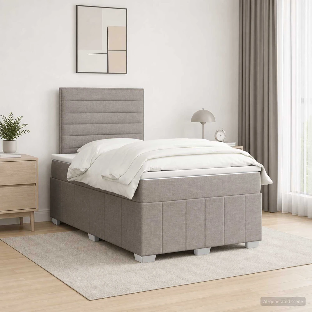 Lova LED lovos čiužinys su LED apšvietimu Taupe 120 x 190 cm Audinys