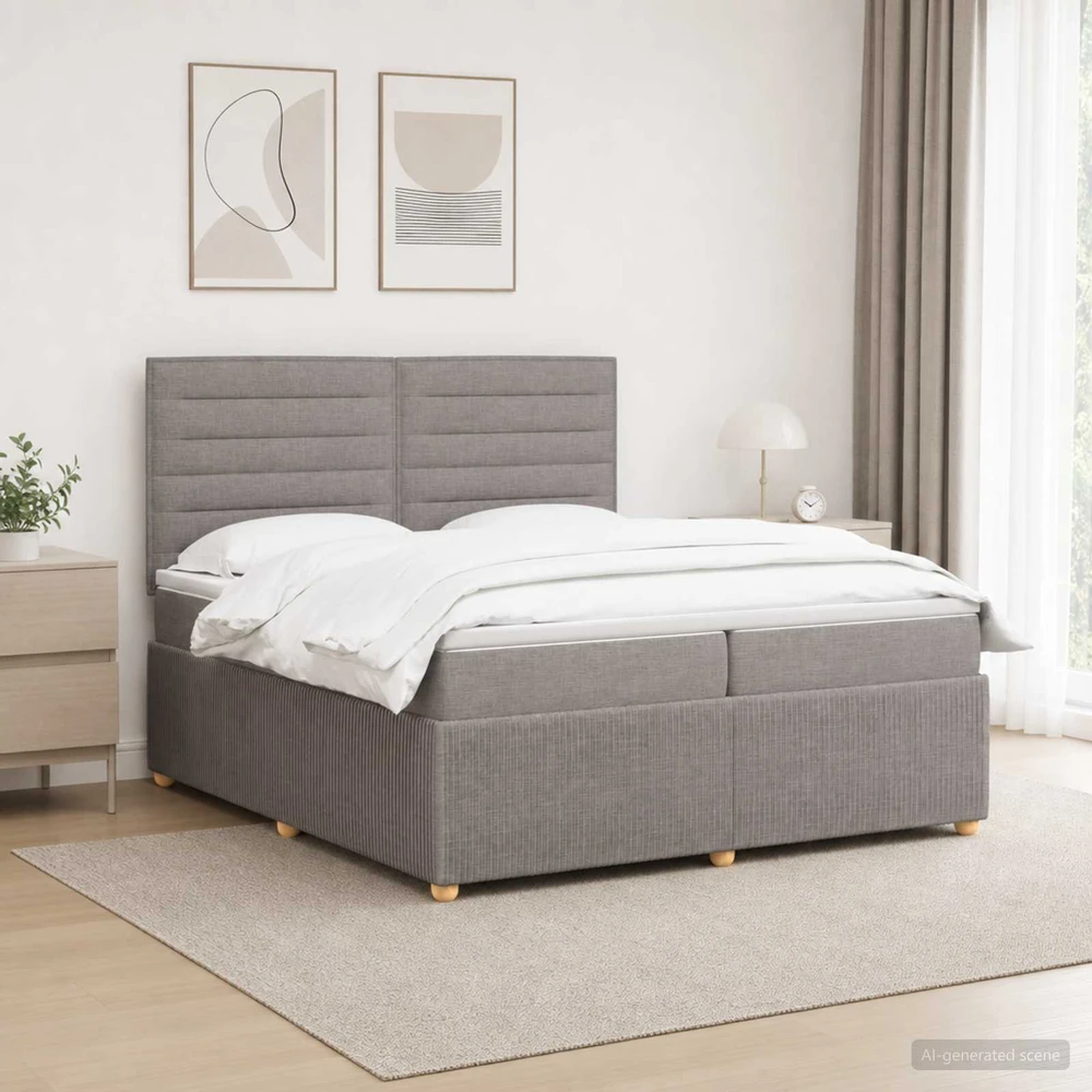 Lova LED lovos čiužinys su LED apšvietimu Taupe 200 x 200 cm Audinys