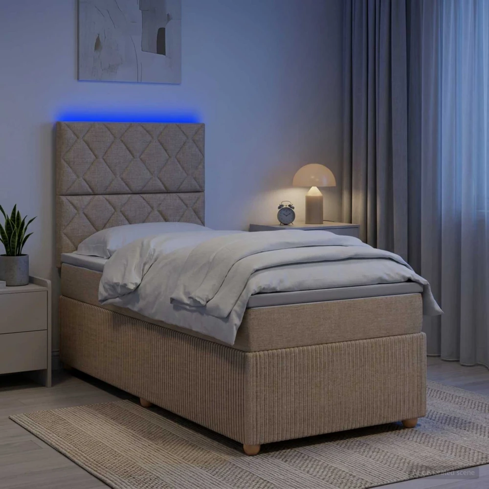 Lova LED lovos čiužinys su LED apšvietimu Kreminė 90 x 200 cm