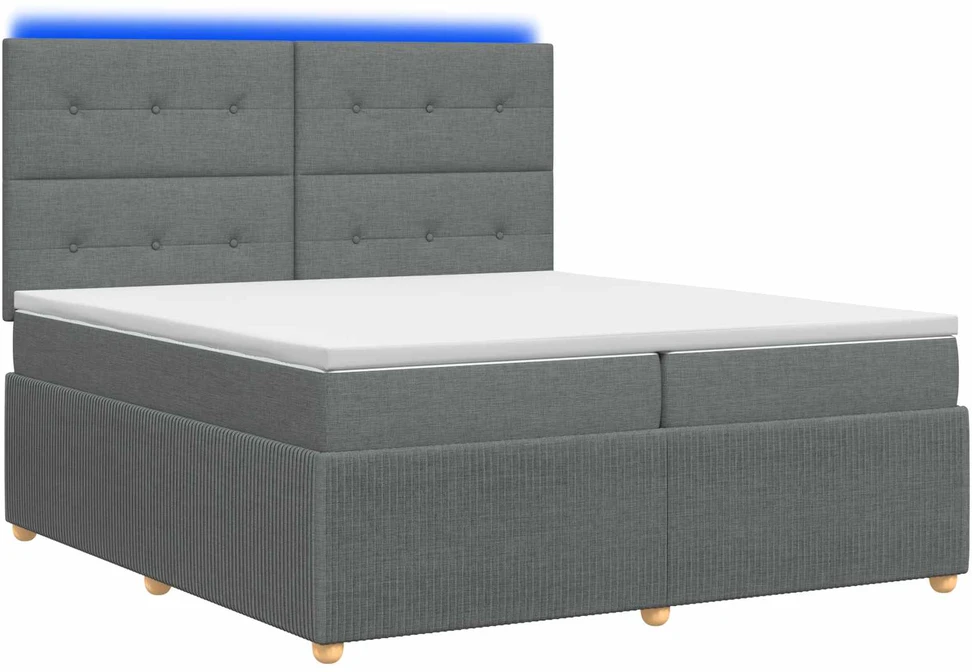 Lova LED lovos čiužinys su LED apšvietimu Tamsiai pilka 200 x 200 cm
