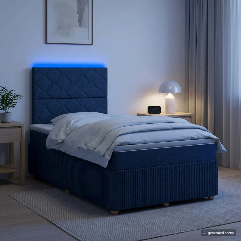 Lova LED lovos čiužinys su LED apšvietimu Mėlyna 120 x 190 cm