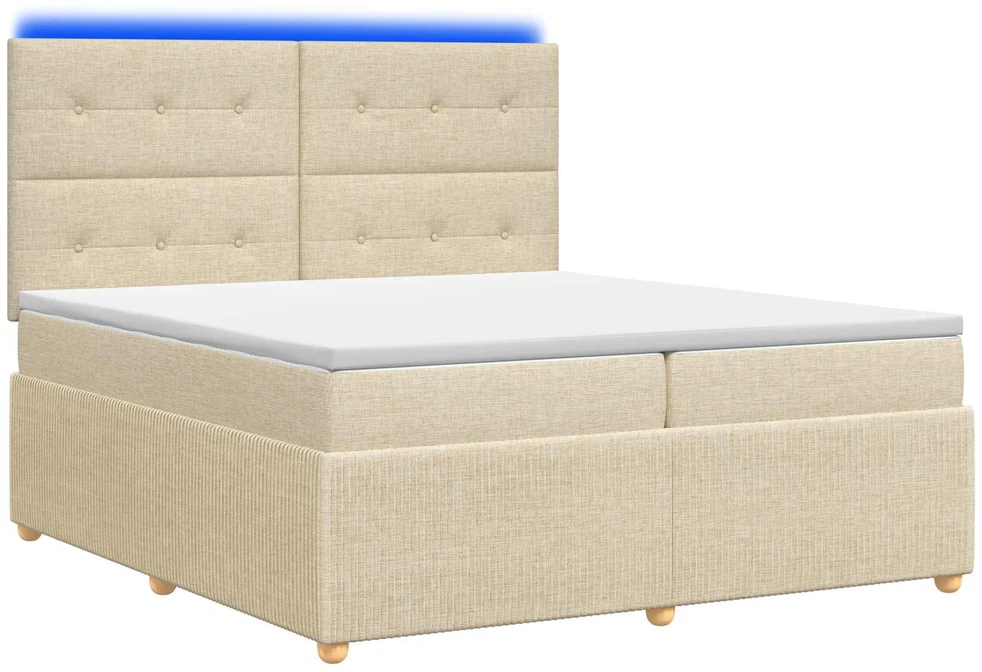 Lova LED lovos čiužinys su LED apšvietimu Kreminė 200 x 200 cm
