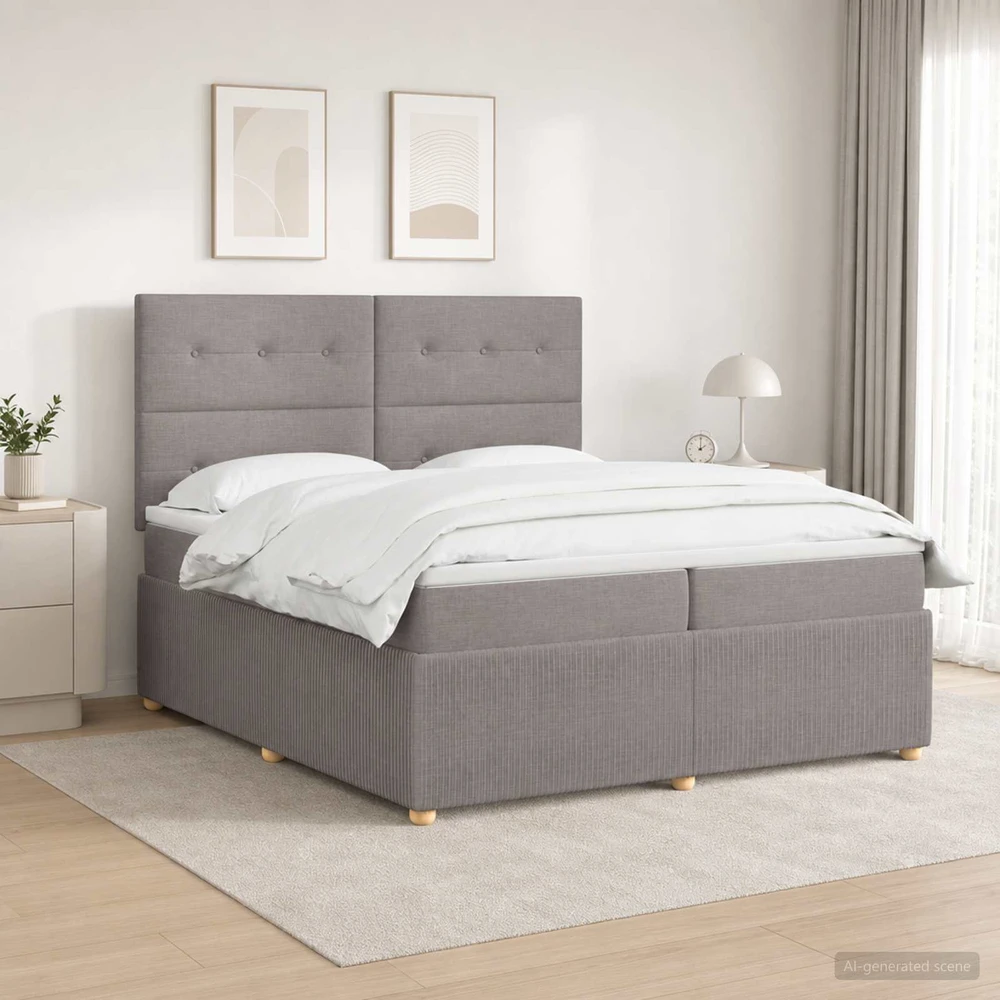 Lova LED lovos čiužinys su LED apšvietimu Taupe 200 x 200 cm Audinys