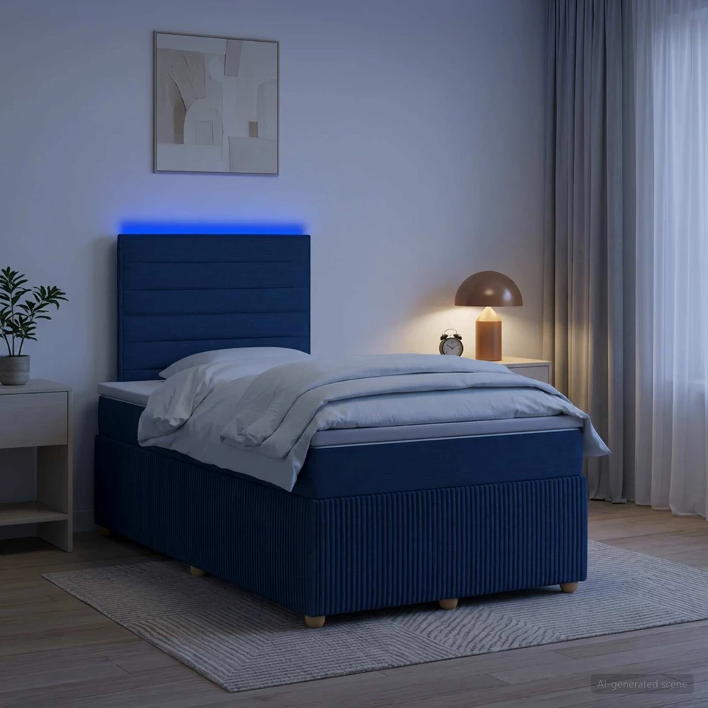 Lova LED lovos čiužinys su LED apšvietimu Mėlyna 120 x 190 cm
