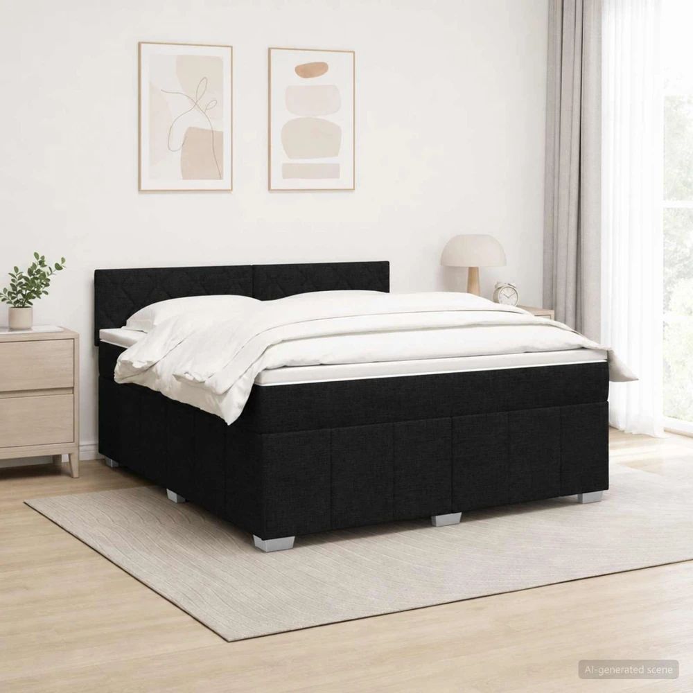 Lova LED lovos čiužinys su LED apšvietimu Juoda 140 x 190 cm Audinys