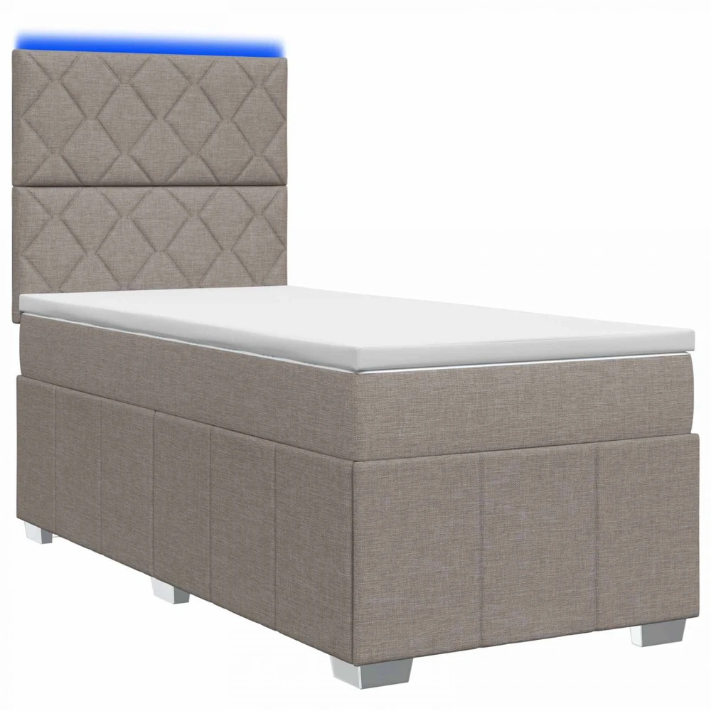 Lova LED lovos čiužinys su LED apšvietimu Taupe 90 x 200 cm Audinys