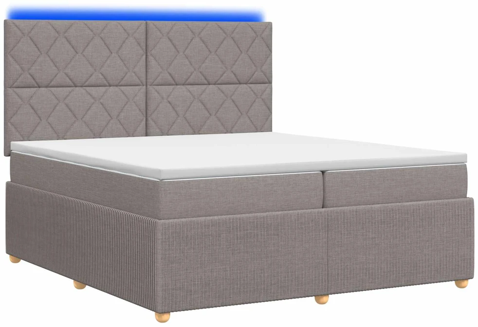 Lova LED lovos čiužinys su LED apšvietimu Taupe 200 x 200 cm Audinys