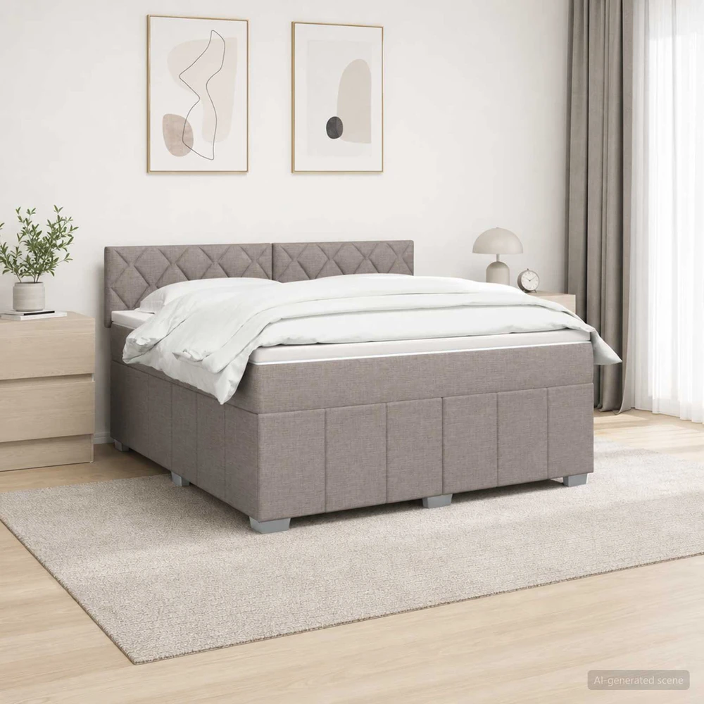 Lova LED lovos čiužinys su LED apšvietimu Taupe 140 x 200 cm Audinys