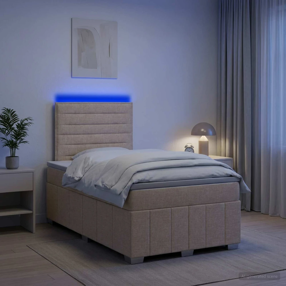 Lova LED lovos čiužinys su LED apšvietimu Kreminė 120 x 190 cm