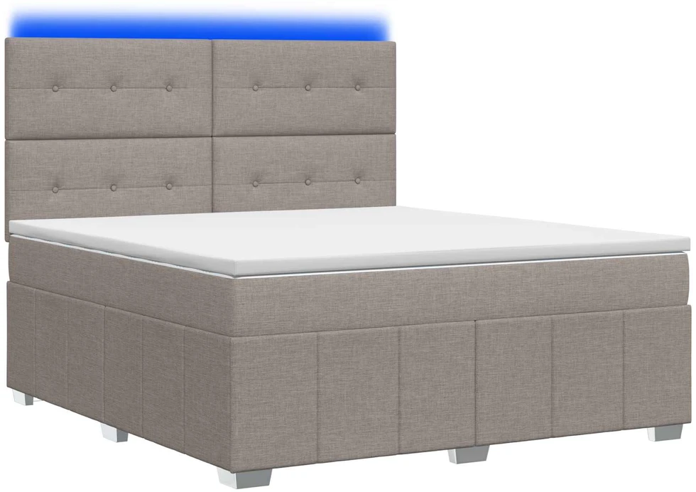 Lova LED lovos čiužinys su LED apšvietimu Taupe 180 x 200 cm Audinys