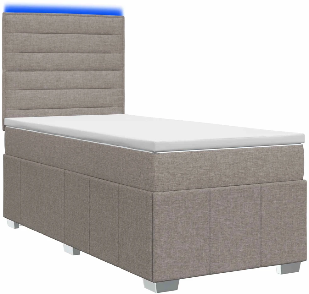 Lova LED lovos čiužinys su LED apšvietimu Taupe 100 x 200 cm Audinys