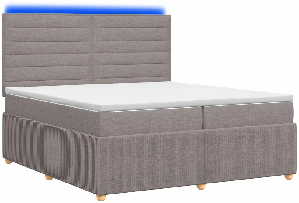 Lova LED lovos čiužinys su LED apšvietimu Taupe 200 x 200 cm Audinys