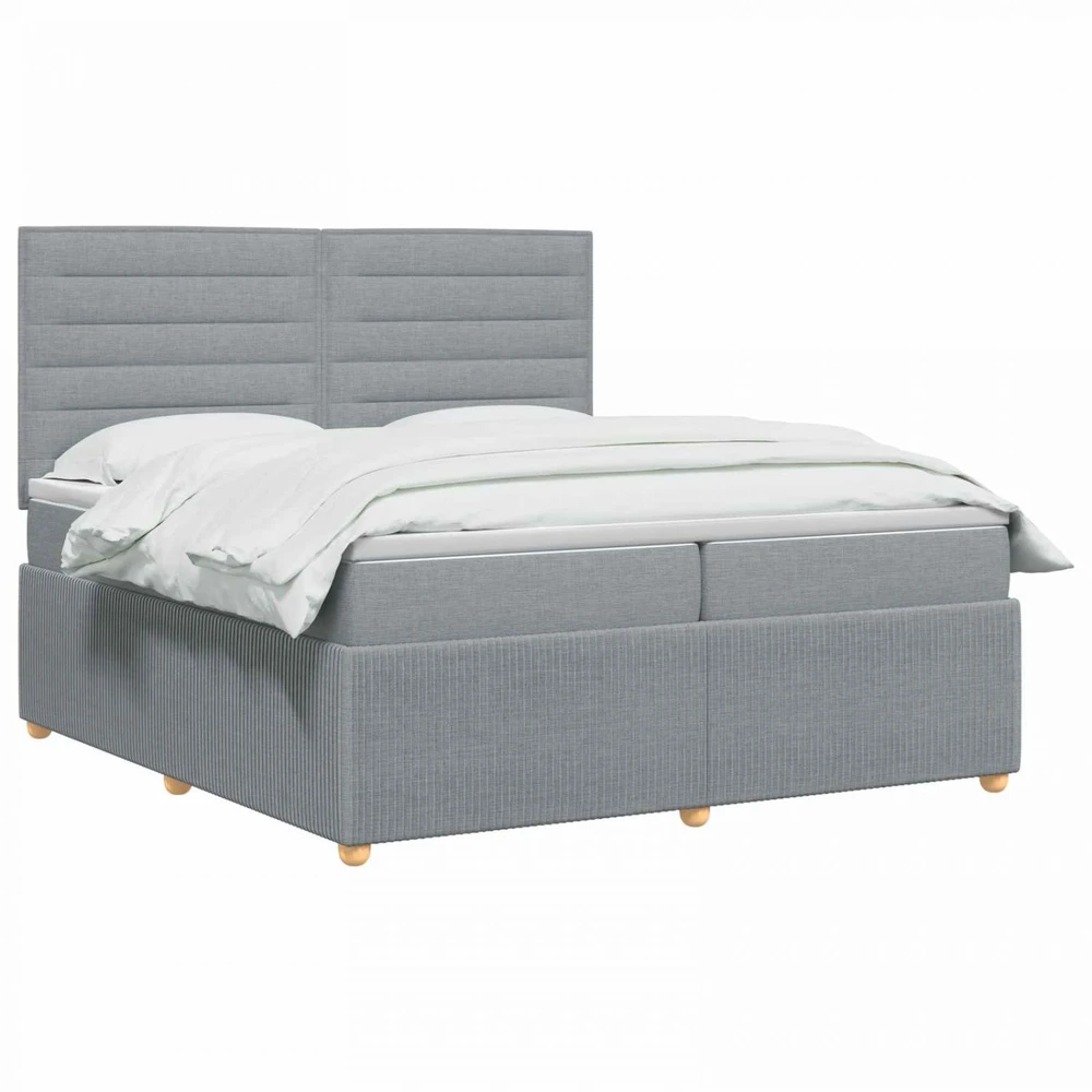 Lova LED lovos čiužinys su LED apšvietimu Šviesiai pilka Audinys