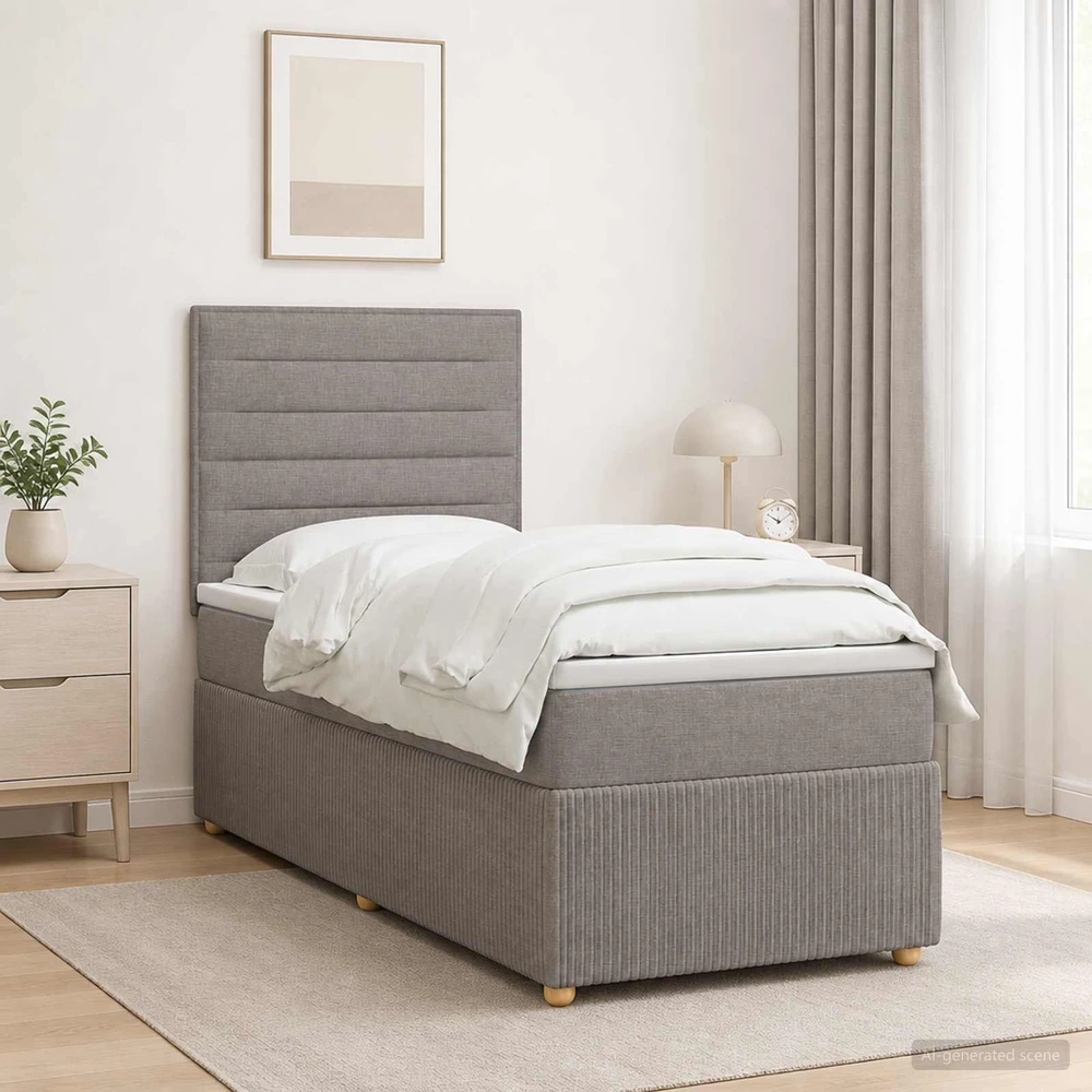 Lova LED lovos čiužinys su LED apšvietimu Taupe 90 x 200 cm Audinys