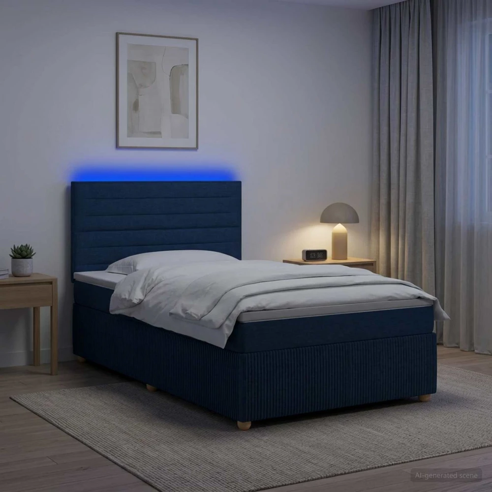 Lova LED lovos čiužinys su LED apšvietimu Mėlyna 80 x 200 cm Audinys