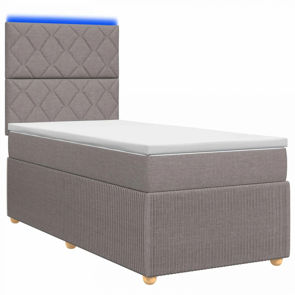 Lova LED lovos čiužinys su LED apšvietimu Taupe 90 x 190 cm Audinys