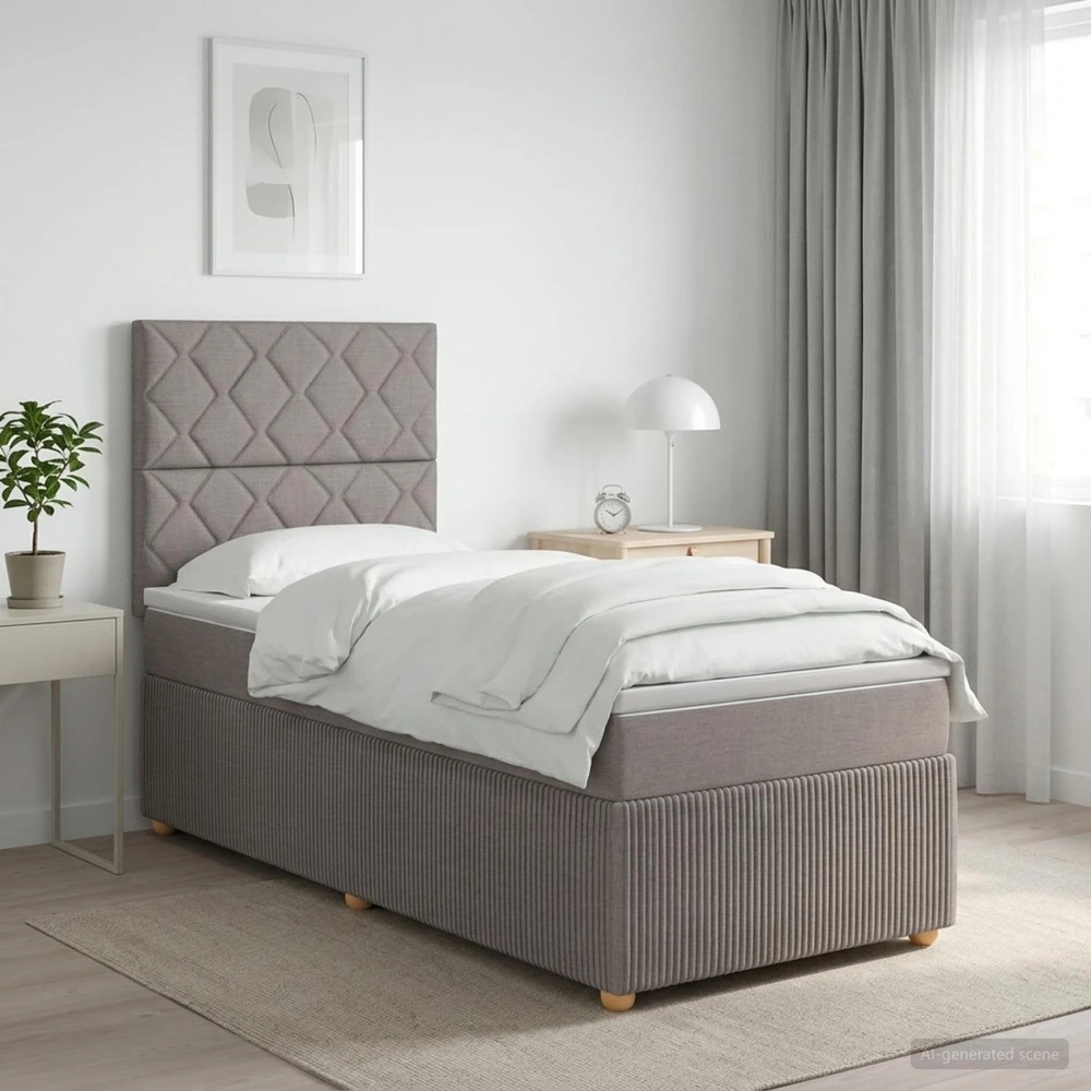 Lova LED lovos čiužinys su LED apšvietimu Taupe 90 x 190 cm Audinys