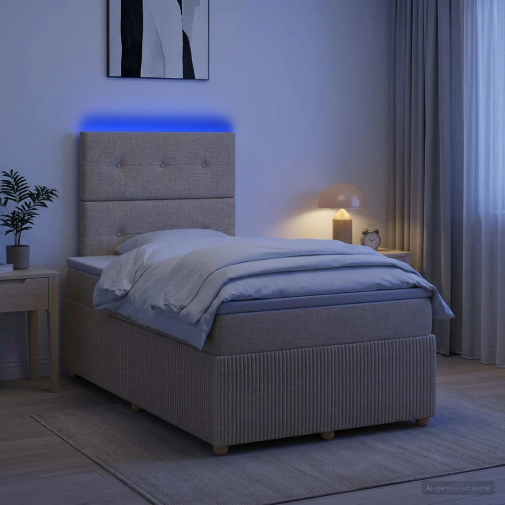 Lova LED lovos čiužinys su LED apšvietimu Kreminė 120 x 190 cm