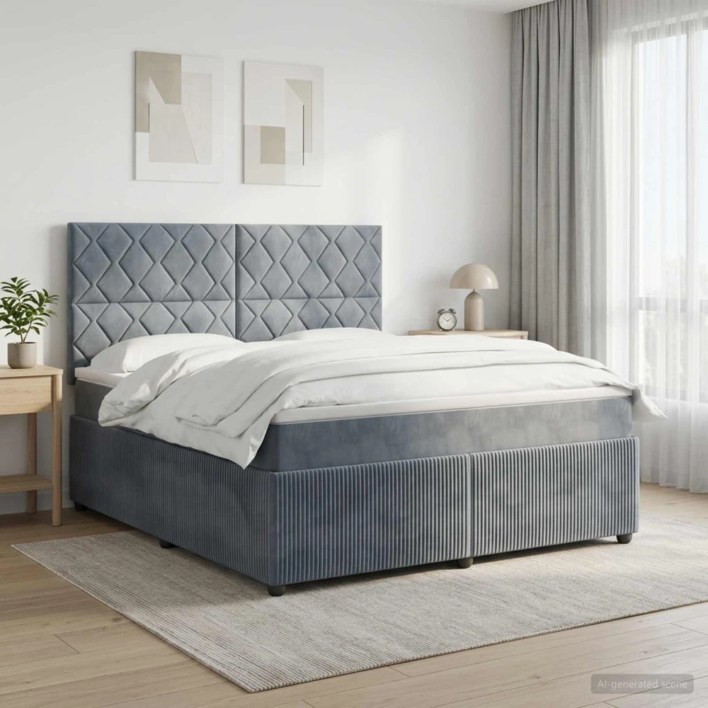 Lova LED lovos čiužinys su LED apšvietimu Tamsiai pilka 160 x 200 cm