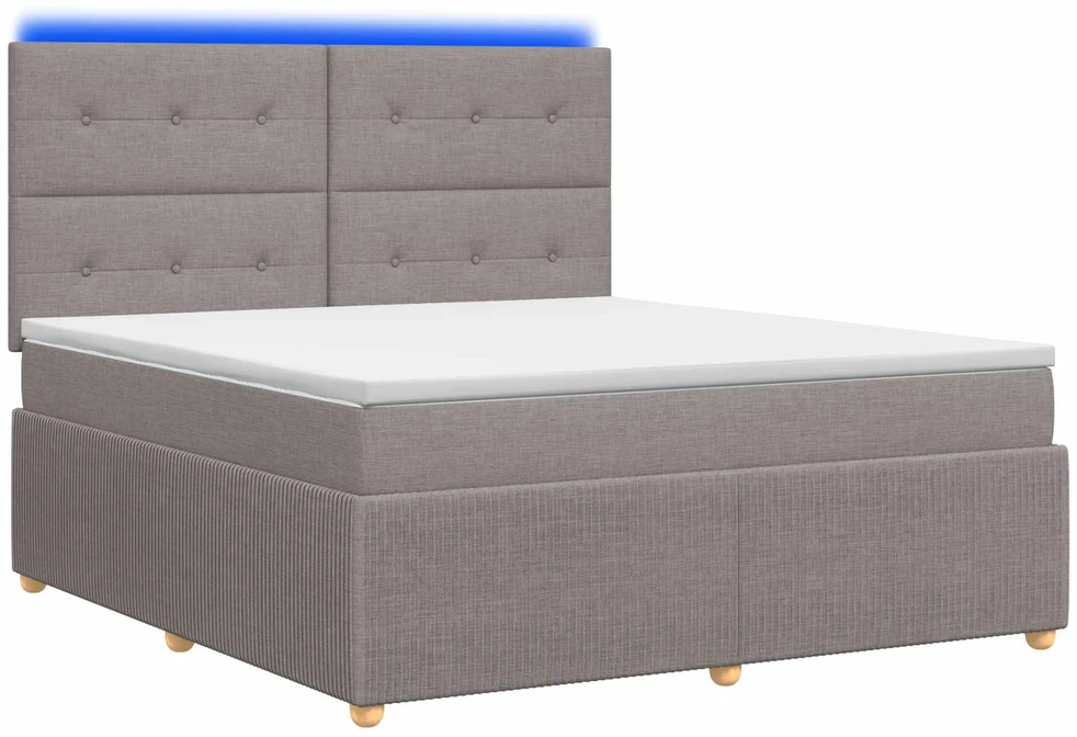 Lova LED lovos čiužinys su LED apšvietimu Taupe 180 x 200 cm Audinys