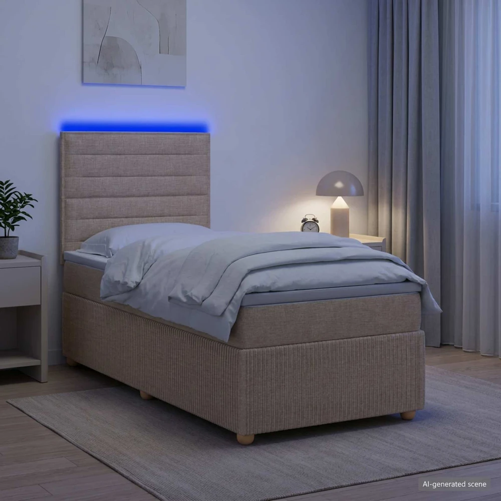 Lova LED lovos čiužinys su LED apšvietimu Kreminė 90 x 190 cm