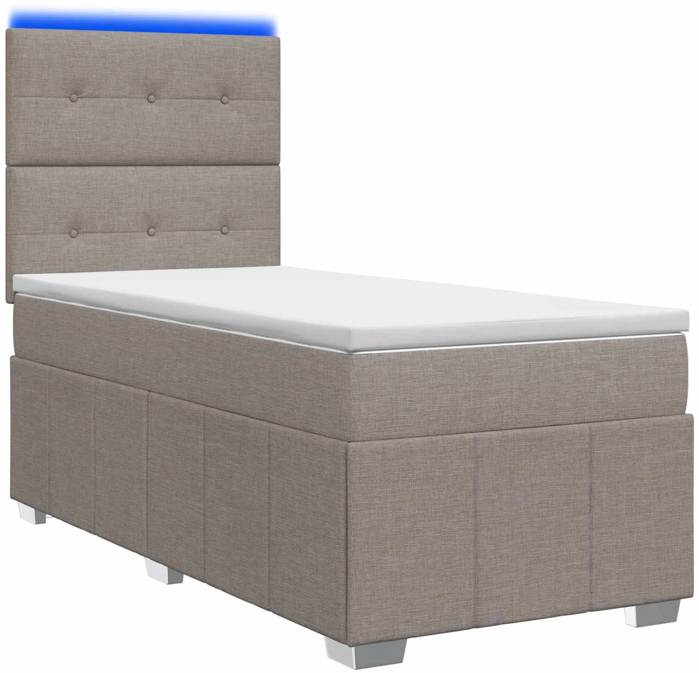 Lova LED lovos čiužinys su LED apšvietimu Taupe 90 x 200 cm Audinys