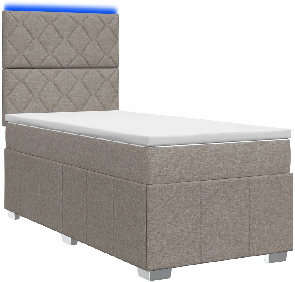 Lova LED lovos čiužinys su LED apšvietimu Taupe 100 x 200 cm Audinys