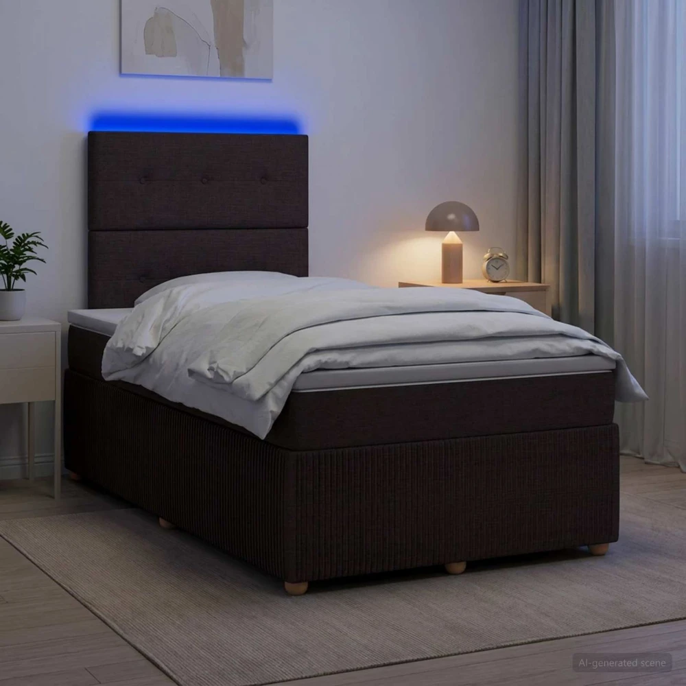 Lova LED lovos čiužinys su LED apšvietimu Tamsiai rudas 120 x 200 cm