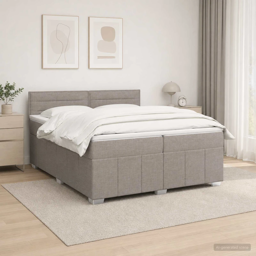 Lova LED lovos čiužinys su LED apšvietimu Taupe 200 x 200 cm Audinys