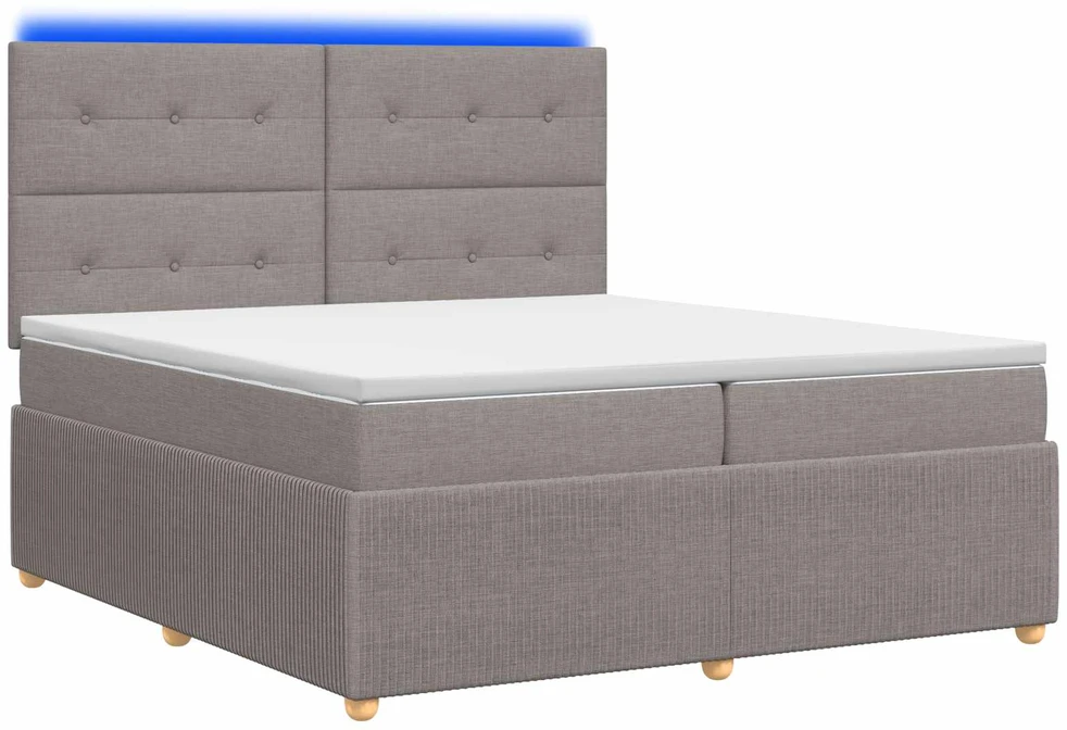 Lova LED lovos čiužinys su LED apšvietimu Taupe 200 x 200 cm Audinys