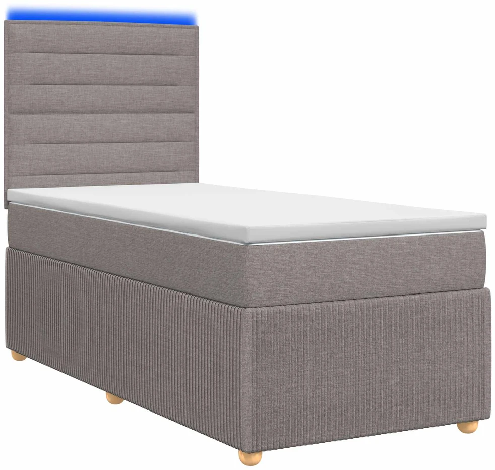 Lova LED lovos čiužinys su LED apšvietimu Taupe 90 x 200 cm Audinys